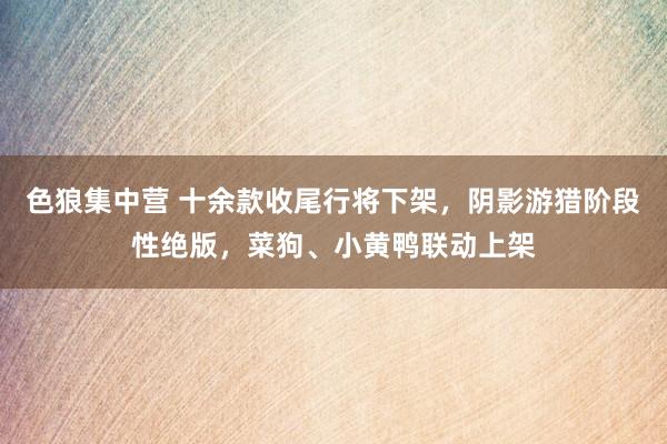 色狼集中营 十余款收尾行将下架，阴影游猎阶段性绝版，菜狗、小黄鸭联动上架