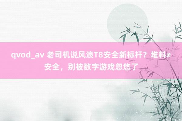 qvod_av 老司机说风浪T8安全新标杆？堆料≠安全，别被数字游戏忽悠了