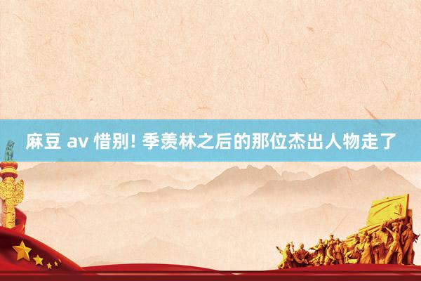 麻豆 av 惜别! 季羡林之后的那位杰出人物走了