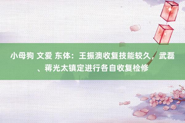 小母狗 文爱 东体：王振澳收复技能较久，武磊、蒋光太镇定进行各自收复检修